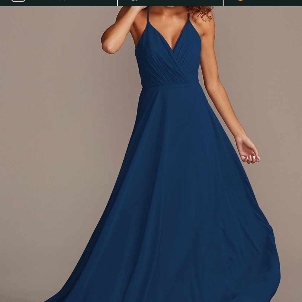 David’s Bridal Spaghetti Strap Bridesmaid Dress - Picture 8 of 9